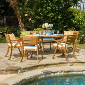 HERMOSA 7 PIECE WOOD DINING SET WITH CUSHIONS HERMOSA 7 PIECE WOOD DINING SET WITH CUSHIONS